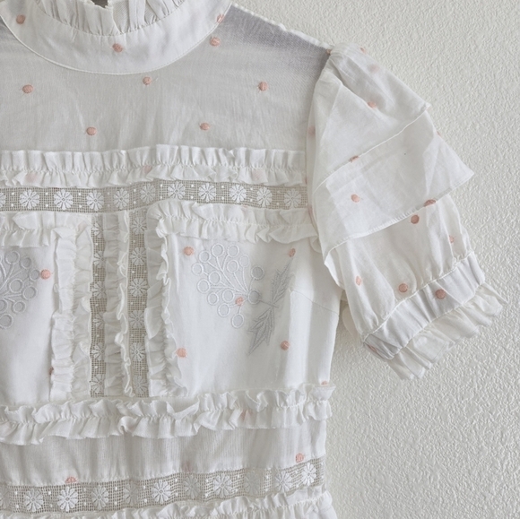 By Malina IRO Mini Dress Lase Details Romantic Embroided Coquette Size Small - Picture 7 of 16